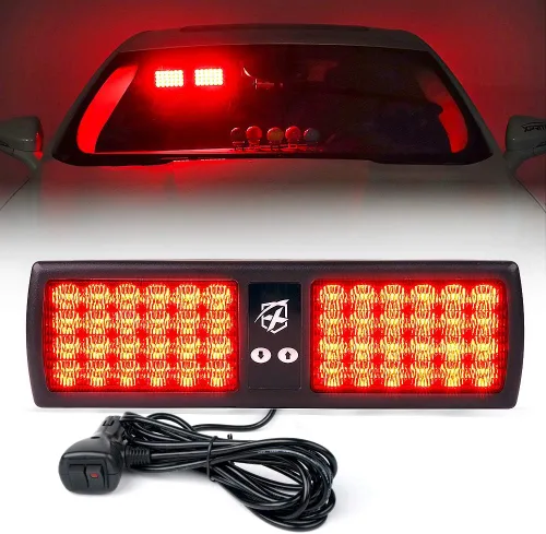 Miniatura 9 de Xprite - Luces estroboscópicas Amber de 48 LED para visor, luces interiores de parabrisas y protector solar, luces de advertencia de peligro