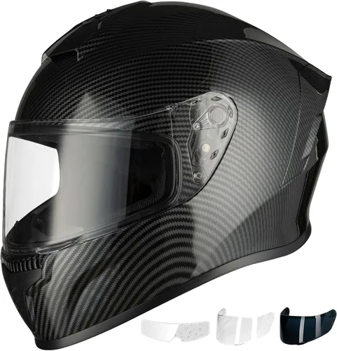 Miniatura 9 de Favoto - Casco de cara completa para motocicleta aprobado por DOT, Cascos para motos, moto de nieve y bicicleta todoterreno para adultos, hombres