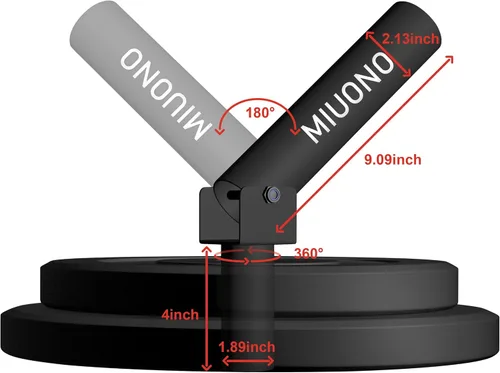 Miniatura 7 de Accesorio de mina terrestre para barra, accesorio de fila de barra en T apto para barra olímpica de 2 pulgadas, giro completo de 360° para Negro