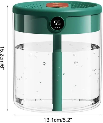 Miniatura 4 de Humidificador, humidificador de escritorio personal USB de 2L con luz nocturna, boquilla doble, humidificador de aire silencioso para el hogar