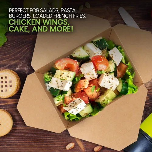 Miniatura 7 de Cajas para llevar para microondas de 112 onzas (paquete de 30) contenedores desechables para alimentos – Fiambrera de cartón reciclable