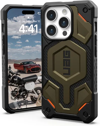Miniatura 16 de URBAN ARMOR GEAR UAG Funda [Versión Actualizada] Compatible con Funda para iPhone 15 Pro de 6.1" Monarch Pro Negro Imán Integrado Compatible