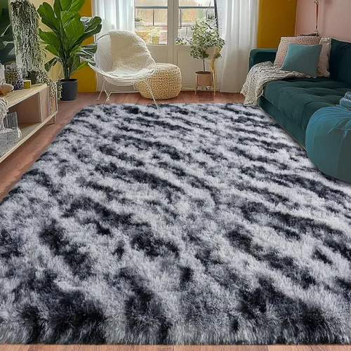Miniatura 186 de Alfombras de área de 8x10 para sala de estar, alfombra shaggy grande ultra suave y esponjosa para dormitorio, alfombras de felpa mullida Blanco crema
