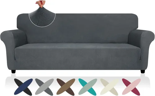 Miniatura 56 de ZNSAYOTX Funda súper elástica para silla (30"-47"), nuevas fundas de silla a rayas para sala de estar, aptas para perros y mascotas, protector