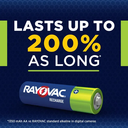 Miniatura 2 de Rayovac Baterías AA recargables, baterías recargables dobles A (4 unidades)