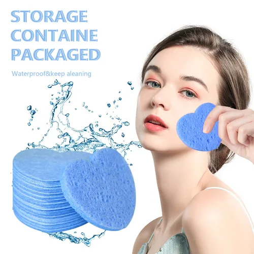 Miniatura 3 de 50 esponjas faciales comprimidas, esponja facial de celulosa 100% natural, esponjas cosméticas profesionales de spa para limpieza facial, máscara