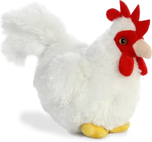 Aurora® - Adorable Mini Flopsie™ gallina de peluche - Animal de peluche, facilidad para jugar, compañero eterno - Blanco, 8 pulgadas