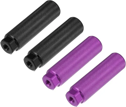 Miniatura 8 de X AUTOHAUX 2 pares 3.937x1.102 in universal aleación de aluminio eje trasero pie clavijas reposapiés para BMX MTB bicicleta ajuste 3/8 pulgadas Rojo