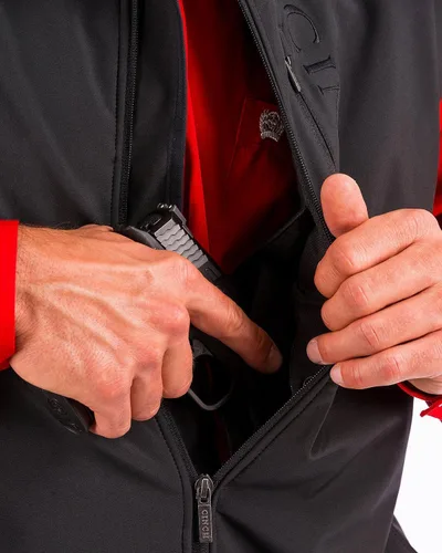 Miniatura 4 de Cinch Chaleco Softshell para hombre con bolsillos ocultos de transporte, Negro