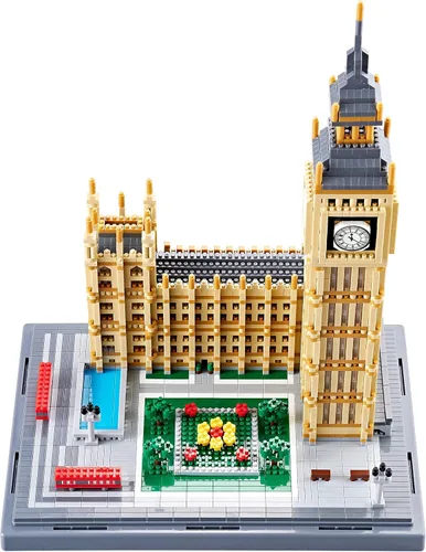 Miniatura 8 de KLMEi Juego de micro bloques de construcción para adultos, Real Architecture London Elizabeth Tower Big Ben, modelo arquitectónico de fama mundial