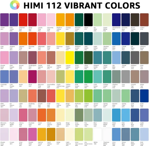 Miniatura 2 de HIMI - Juego de pintura Gouache, 112 colores x 0.42 oz, diseño de taza de gelatina doble con funda portátil, no tóxica, pintura profesional opaca