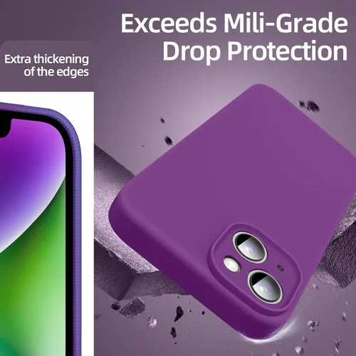 Miniatura 6 de Dssairo Funda magnética para iPhone 14, con 2 protectores de pantalla, silicona líquida mejorada, protección de cámara mejorada, protección
