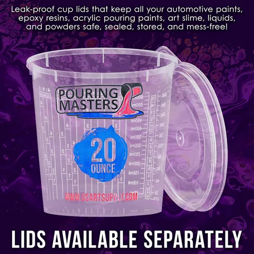 Miniatura 5 de Pouring Masters Vasos mezcladores de plástico graduados de 20 onzas (20.3 fl oz) (caja de 12) – Vasos de mezcla de pintura para resina epoxi, arte