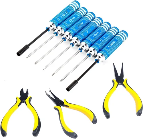 Miniatura 2 de ShareGoo 10 en 1 Destornilladores RC Kit de Alicates Hex Hexangular Juego de herramientas de reparación para RC Helicóptero Quadcopter Avión Coche