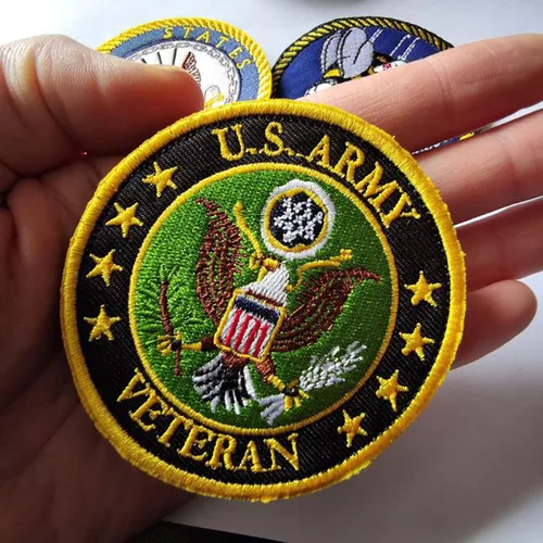 Miniatura 3 de Parches de moral militar, insignias de veteranos del ejército de EE. UU., emblema táctico con apliques de gancho y bucle para chaqueta, ropa, bolso