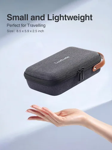 Miniatura 8 de Luxtude Tech - Funda organizadora de viaje, organizador de electrónica portátil, funda rígida con cremallera para cables de carga, cargadores