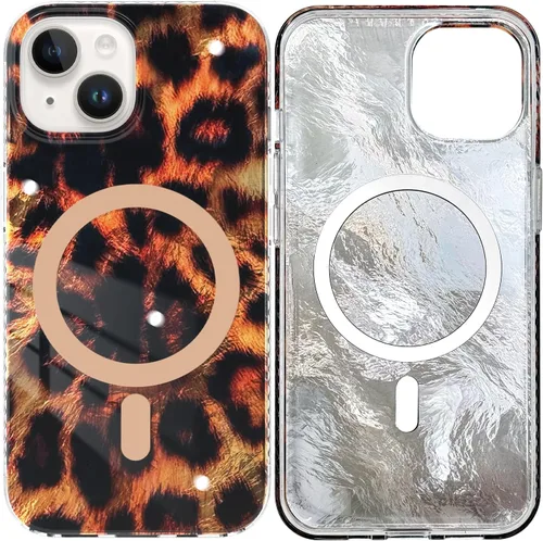 Miniatura 13 de SAKUULO Funda magnética para iPhone 11 Pro Max [Compatible con MagSafe] Patrón de Estampado de Leopardo Gris Claro Funda de Carga Inalámbrica