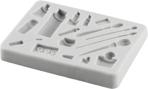 Miniatura 4 de Moldes de silicona con temática de maquillaje, moldes para fondant, para besos, labios, lápiz labial, perfume, pestañas, cepillo para decoración