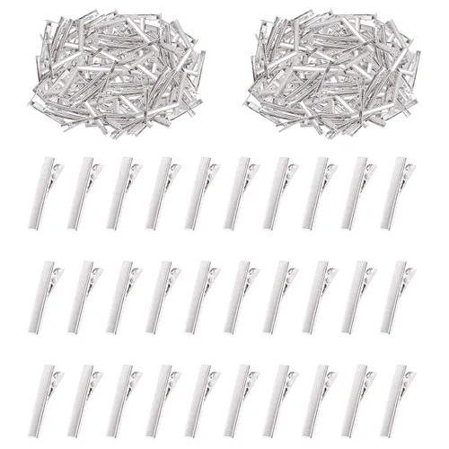 Miniatura 8 de Swpeet Juego surtido de 270 pinzas de cocodrilo de 5 tamaños, para pinzas de pelo de metal con parte superior plana, horquillas de una sola punta