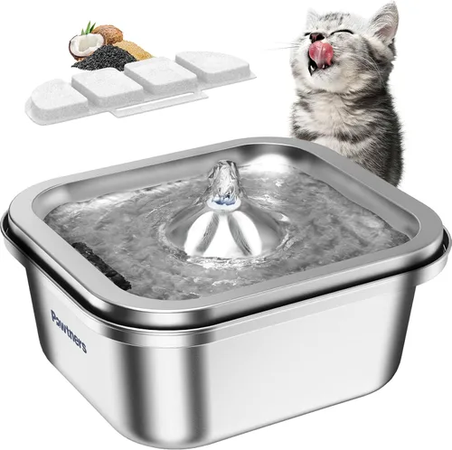 Miniatura 9 de Fuente de agua para gatos sin bombeo, dispensador automático inalámbrico de agua para gatos y perros, 108 oz/3.2 L, fuente Pawtners para mascotas