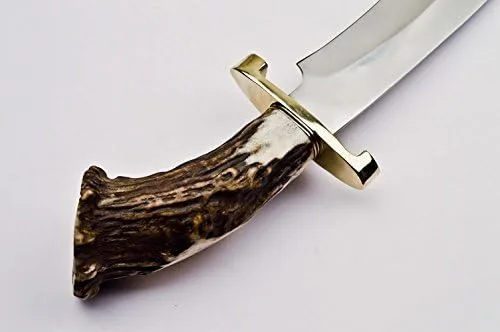 Miniatura 6 de Cuchillo de caza hecho a mano de acero D2 cuchillo de supervivencia con mango de asta de ciervo (S-963)
