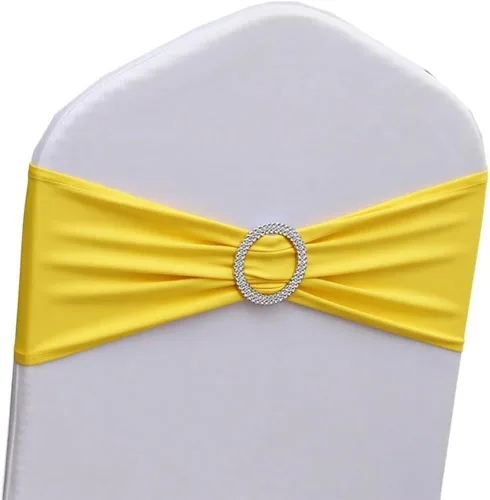 Miniatura 11 de Bandas para Sillas Azul Bebé Paquete de 100, Bandas para Sillas de Spandex Azul Claro para Boda Fiesta Cumpleaños Fundas de Sillas Plegables