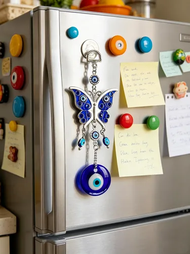 Miniatura 6 de Decoración colgante de pared con diseño de mariposa azul y ojo malvado, amuleto de mariposa para puerta de automóvil, accesorios colgantes de adorno