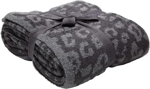 Barefoot Dreams CozyChic Barefoot in The Wild Gris Talla Única, Leopardo (Grafito/Carbono)