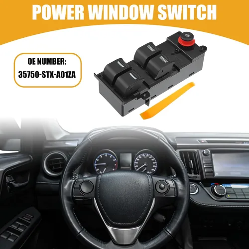 Miniatura 2 de 35750STXA01ZA Interruptor principal del elevalunas eléctrico del lado del conductor delantero para Acura MDX 3.7L V6 2007-2013