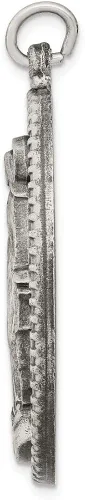 Miniatura 2 de Colgante de plata de ley 925 con diseño vintage de Virgen María antigua y reza por nosotros, medalla milagrosa, medalla de maría, 1.693in x 1.024in