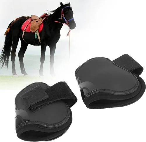 Miniatura 2 de Zerodis Botas de tendón de caballo, 4 unidades, botas protectoras de pezuña de caballo, ligeras, ajustables, botas de frente abierto, botas equinas