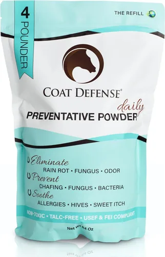 Miniatura 8 de Coat Defense Polvo preventivo diario y tratamiento de pudrición por lluvia para caballos Picazón dulce equino seguro y eficaz, piel funk, arañazos