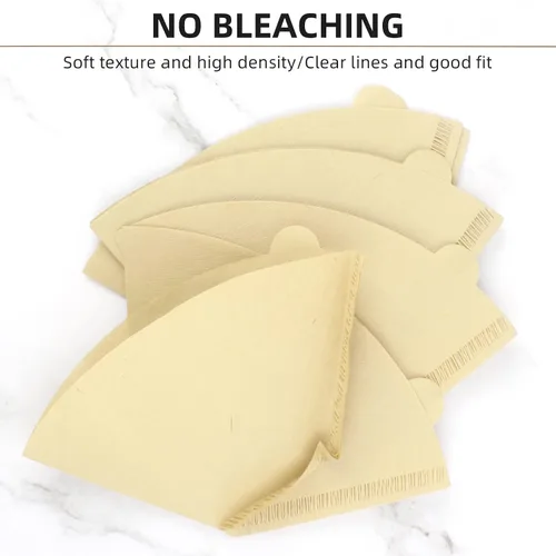 Miniatura 3 de KUFUNG Paquete de 100 filtros de café en cono, filtros de café desechables de 1 a 4 tazas, filtros de café de papel natural tipo U para verter
