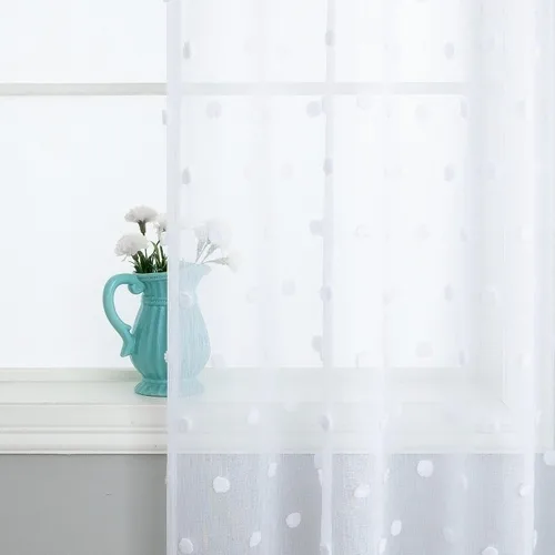 Miniatura 6 de KOUFALL Pom Pom Cortinas transparentes de puntos