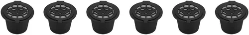 Miniatura 7 de Cápsulas de café reutilizables recargables de plástico negro, acero inoxidable 304, 6 unidades de plástico y acero inoxidable rellenables, cápsulas