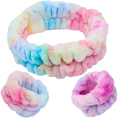 Miniatura 12 de FROG SAC Diadema de Spa Esponjosa y Muñequeras para Lavado Facial, Diademas Suaves para Cuidado de la Piel para Mujeres, Accesorios Suaves