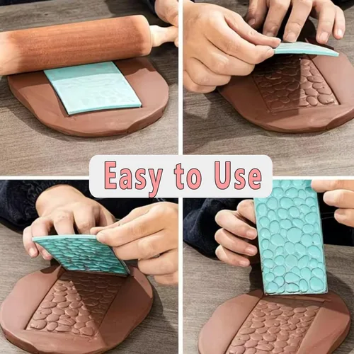 Miniatura 6 de Juego de 6 alfombrillas de impresión de fondant, juego de moldes para decoración de tartas, corteza de árbol en relieve, diseño de textura
