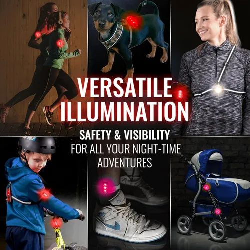 Miniatura 5 de Avanto Luz de Pecho con (2) Luces de Seguridad LED de Clip para Paseos de Perro, Caminatas Nocturnas, Ciclismo Equipo Reflectante para Caminatas