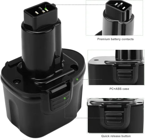 Miniatura 5 de Paquete de 2 baterías de repuesto de 4000 mAh para Dewalt 7.2V DW9057 DE9057 DE9085 DW920 DW920K DW920K2 DW920K-2 DW925K DW925K2 DW925K-2 DW968K