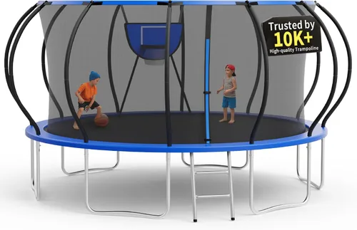 Miniatura 9 de KOFUN Tranpoline Outdoor 16FT 14FT 12FT 10FT 8FT Tranpoline with Basketball Hoop 1500LBS & ASTM Approved & Easy Install, Recreational Tranpolines