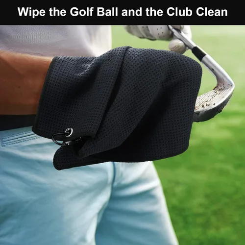 Miniatura 7 de Moukeren 6 toallas de golf divertidas para hombres, toalla bordada de bola, regalo, columpio de 16 x 24 pulgadas, gofres de microfibra para bolsa
