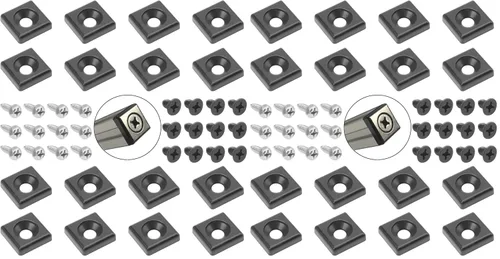 Miniatura 6 de 12 piezas de aleación de zinc serie 2020 estándar europeo perfil de aluminio tapa de extremo ranura en T accesorios de perfil de aluminio negro