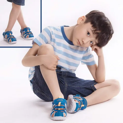 Miniatura 2 de UOVO Sandalias para niños, sandalias de senderismo atléticas con punta cerrada, sandalias de verano para niños, secado rápido, antideslizantes