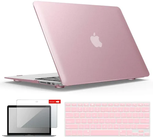 Miniatura 11 de iBenzer Carcasa rígida de plástico con superficie suave 3 en 1 y cubierta para teclado y protector de visualización para MacBook Air, Negro