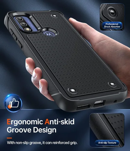 Miniatura 3 de LeYi Funda para Moto G Power 2022, Motorola G Play 2023/Moto G Pure con [2 unidades] protectores de pantalla, parte trasera texturizada de Negro