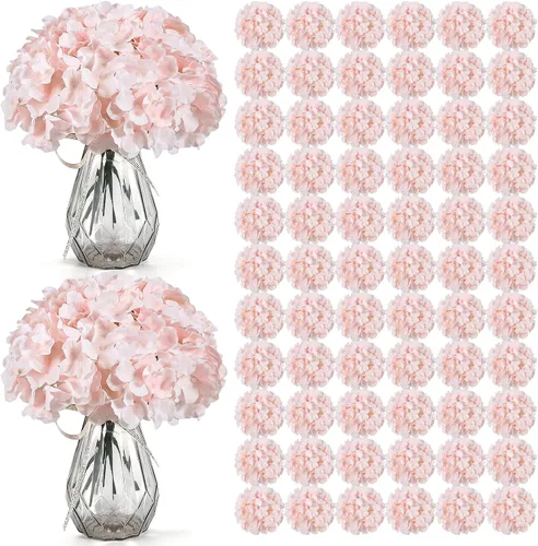 Miniatura 25 de Auihiay 26 piezas de flores hortensias artificiales de seda con tallo para decoración del hogar, bodas, fiesta.