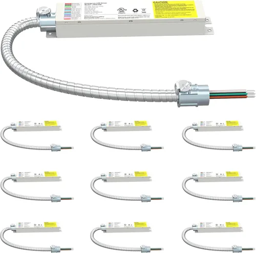 Controlador de emergencia LED de 20 W, 100-347 VCA 175 V CC, tiempo de emergencia de más de 90 minutos, batería de reserva recargable con