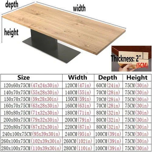 Miniatura 3 de Escritorio de computadora de madera maciza para oficina en casa, mesa de comedor de estilo industrial moderno, patas de metal fuertes, mesa de pino
