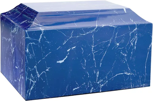 Miniatura 9 de MAKEY'S Urna de cremación clásica de mármol cultivado con patrón azul para cenizas humanas, adulto hombre/mujer, urna de cremación decorativa