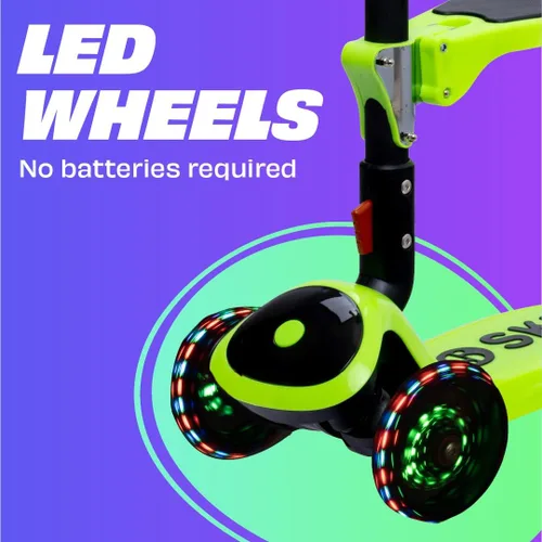 Miniatura 2 de SKIDEE Kick Scooter for Kids Ages 3-5 Foldable 3 Wheel Scooter with Lean-to-Steer, Adjustable Height, Removable Seat & LED Light Wheels Toddler